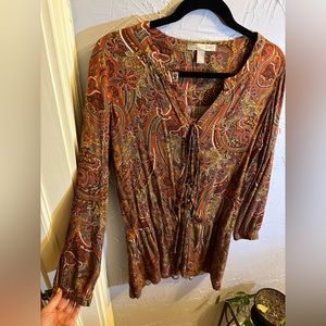 Boho paisley longsleeve dress